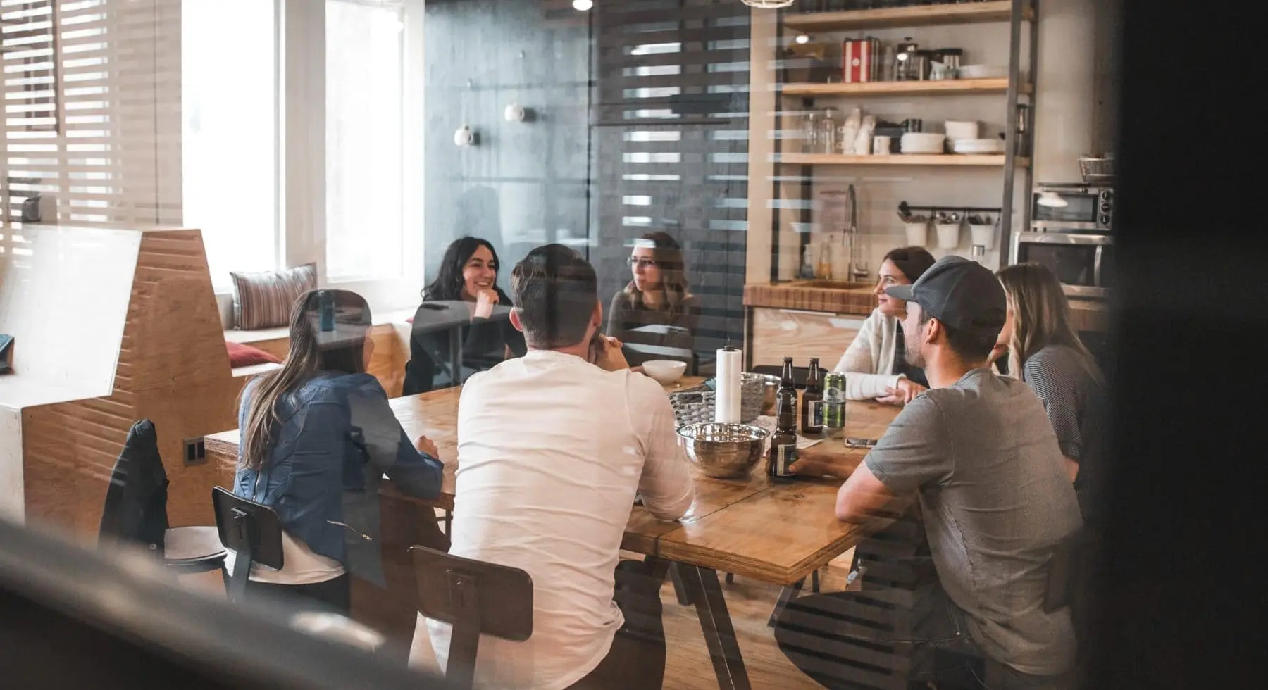 A group of people talking