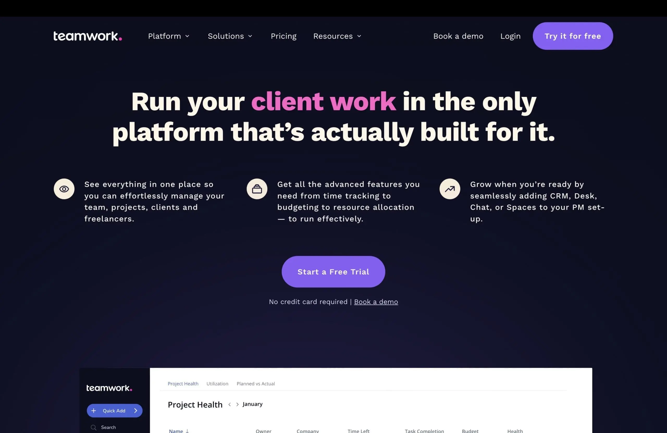 teamwork homepage