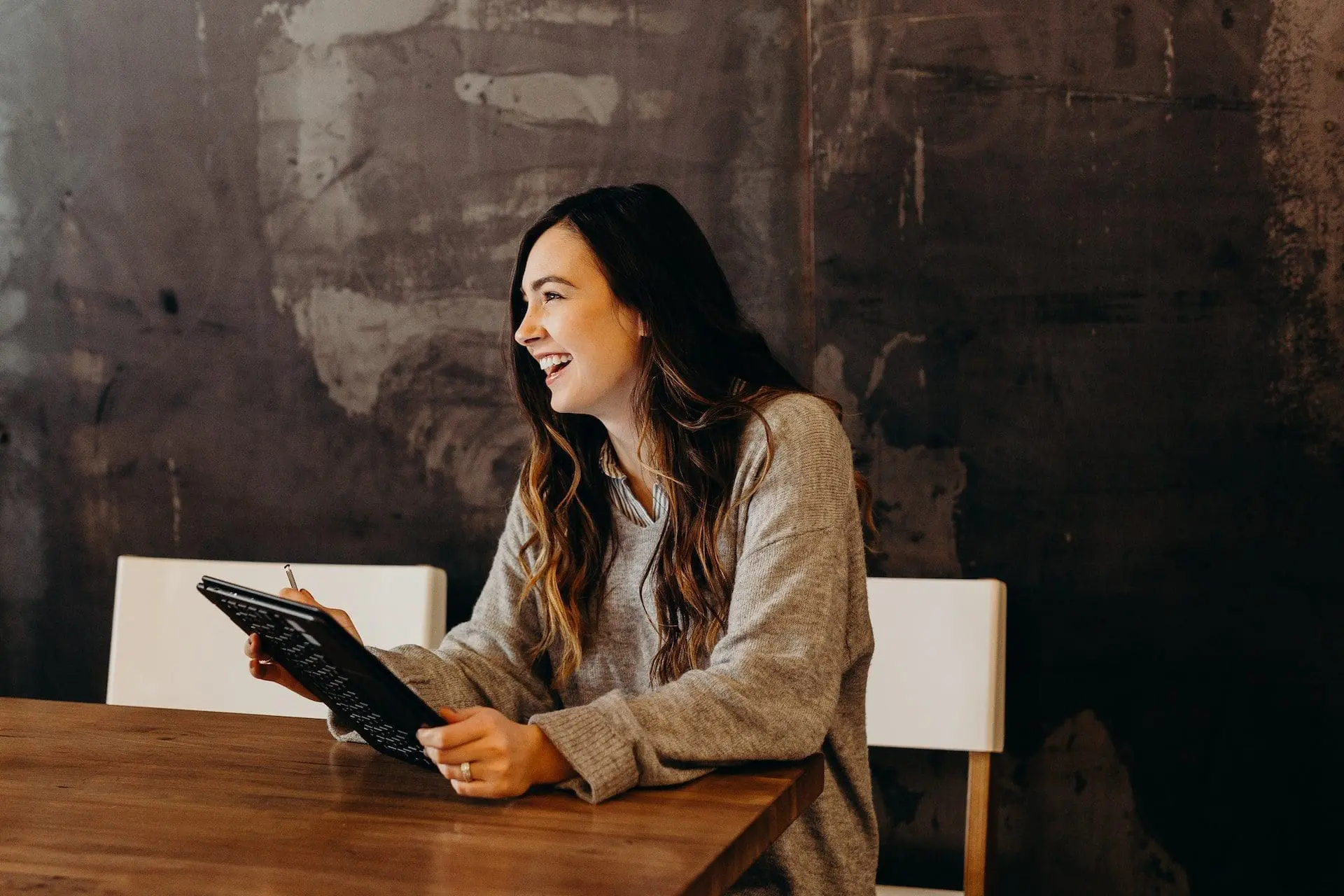 woman smiling