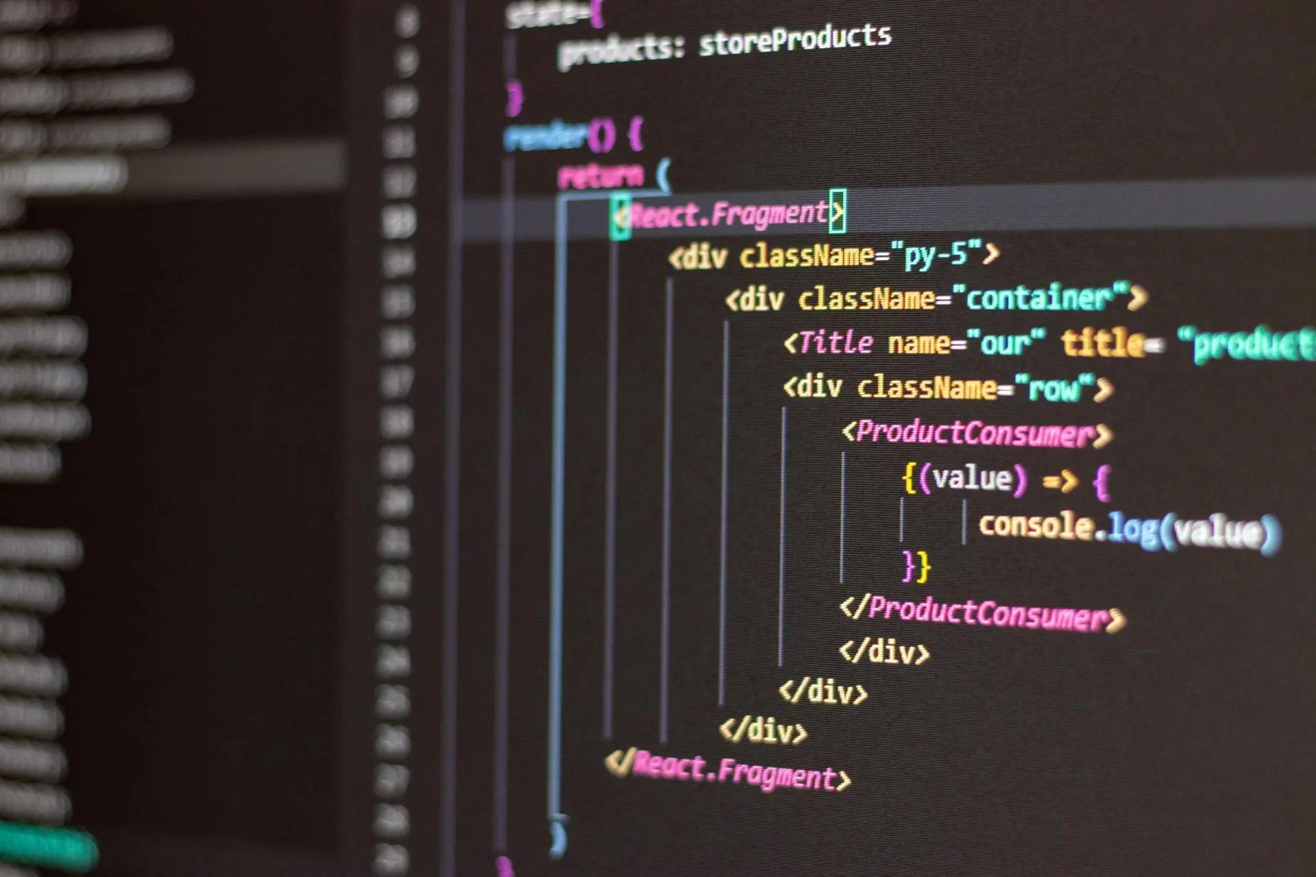 react code on monitor