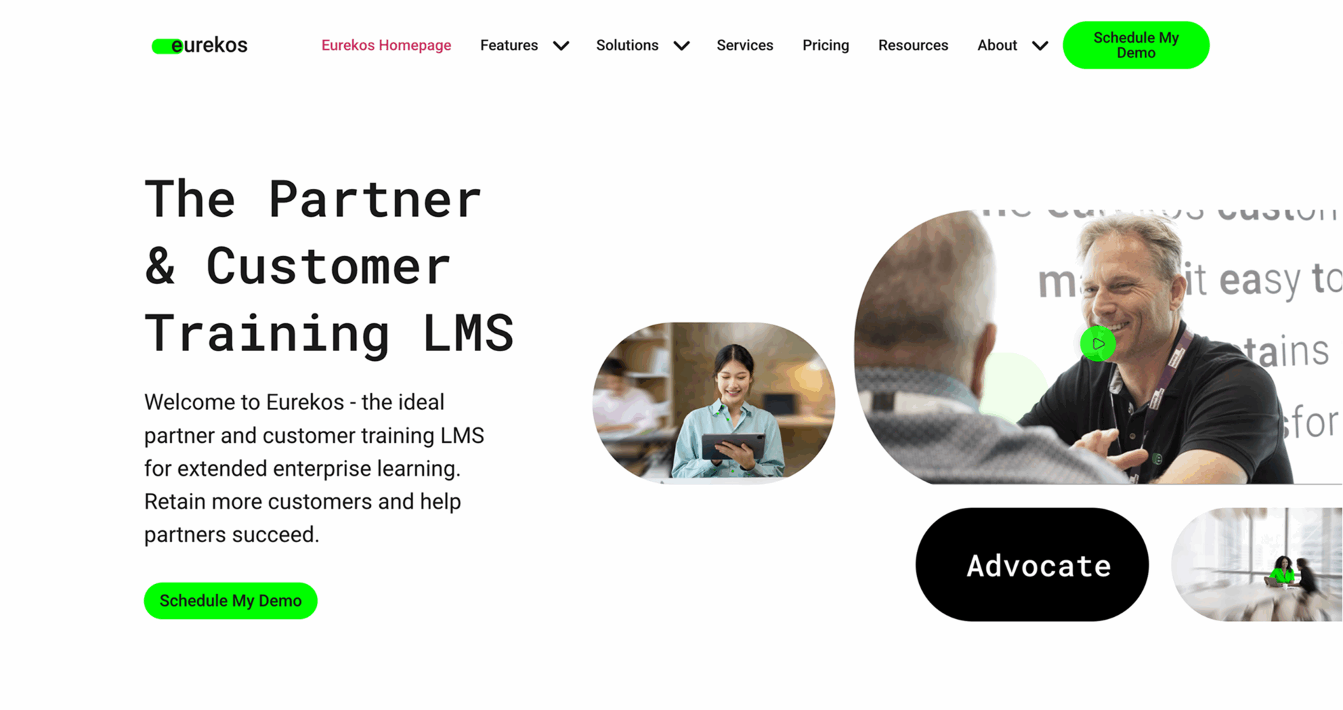 Eurekos website transparent